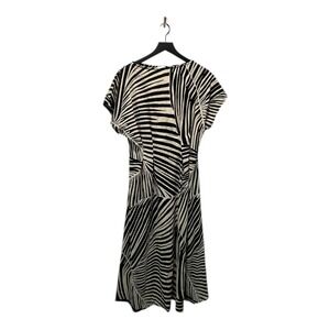 H&M Women's Black and White Zebra‎ Print Midi Dress - Size S, Short Sleeve